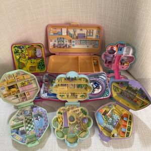 Vintage 1990s Polly Pocket Mixed Lot Of 7 Compacts Figures Accessories